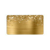 きらびやかな金ゴールドグリッターフォイルグラム ラベル (正面)