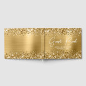 きらびやかな金ゴールドグ結婚ラム ゲストブック (全面)