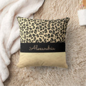 きらびやかな金ゴールドシメリー金ゴールドヒョウ クッション (ブランケット)