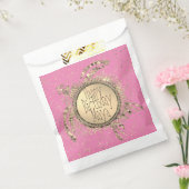 きらびやかな金ゴールドタートルオンピンク誕生日 パーソナライズされた フェイバーバッグ (封をした状態)