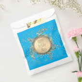 きらびやかな金ゴールドタートルオンブルー誕生日 フェイバーバッグ (封をした状態)