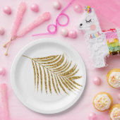 きらびやかな金ゴールドトロピカルパームスベビーシャワーウェディング ペーパープレート (パーティー)