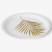 きらびやかな金ゴールドトロピカルパームスベビーシャワーウェディング ペーパープレート (アングル)