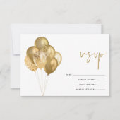 きらびやかな金ゴールドバルーン60th誕生日パーティー 出欠カード (正面)