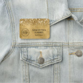 きらびやかな金ゴールドビジネスロゴ 名札 (インサイチュ)