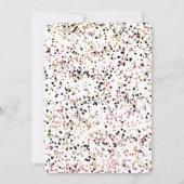 きらびやかな金ゴールドピンクブラック紙吹雪ドット赤ちゃんシャワー 招待状 (裏面)