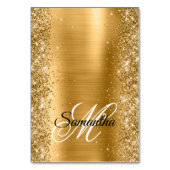 きらびやかな金ゴールドファンシーモノグラム座席表 テーブルナンバー (正面)