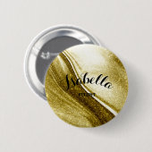 きらびやかな金ゴールドボタンギフト 缶バッジ (正面&裏面)