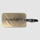 きらびやかな金ゴールドメタリックファンシーシックな書道 ラゲッジタグ (正面横)