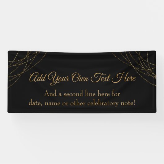 きらびやかな金ゴールドライトストリング独自の文字を追加 横断幕 (横)