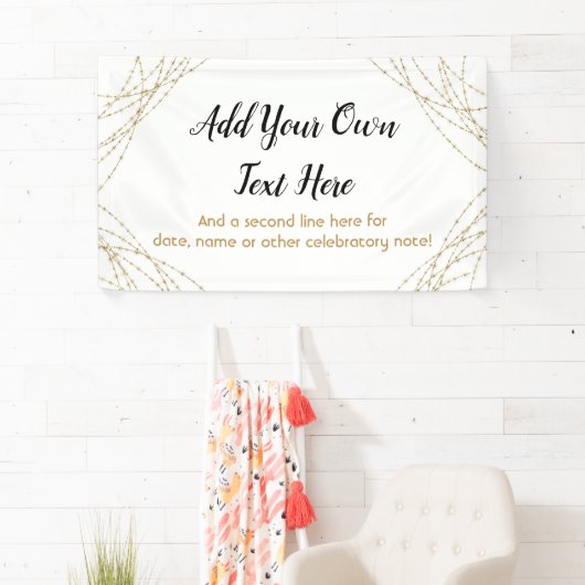 きらびやかな金ゴールドライトストリング独自の文字を追加 横断幕 (インサイチュ)