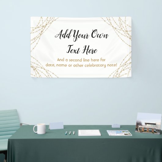 きらびやかな金ゴールドライトストリング独自の文字を追加 横断幕 (トレードショー)