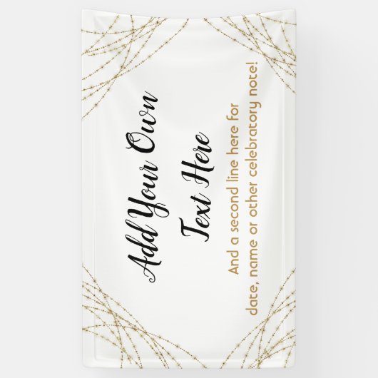 きらびやかな金ゴールドライトストリング独自の文字を追加 横断幕 (縦)