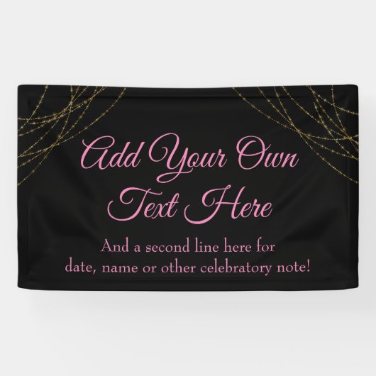 きらびやかな金ゴールドライトストリング独自の文字を追加 横断幕 (横)