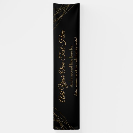 きらびやかな金ゴールドライトストリング独自の文字を追加 横断幕 (縦)