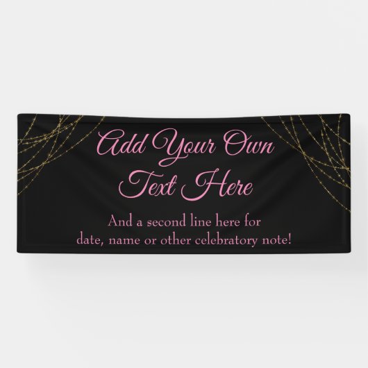 きらびやかな金ゴールドライトストリング独自の文字を追加 横断幕 (横)
