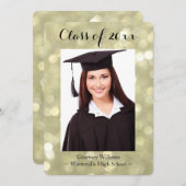 きらびやかな金ゴールド卒業写真のお知らせ 案内状 (正面/裏面)