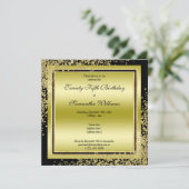 きらびやかな金ゴールド紙吹雪装飾25誕生日 招待状 (スタンド正面)