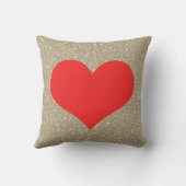 きらびやかな金ゴールド赤いハートかわいいバレンタインデーの贈り物 アウトドアクッション (裏面)