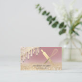 きらびやかな金ゴールド転がドリップスのピンウィスクシェフベーカリー 名刺 (スタンド正面)