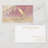 きらびやかな金ゴールド転がドリップスのピンウィスクシェフベーカリー 名刺 (正面/裏面)