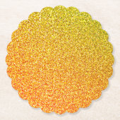 きらびやかな金ゴールド輝結婚きの誕生日のグラデーション色 ペーパーコースター (正面)