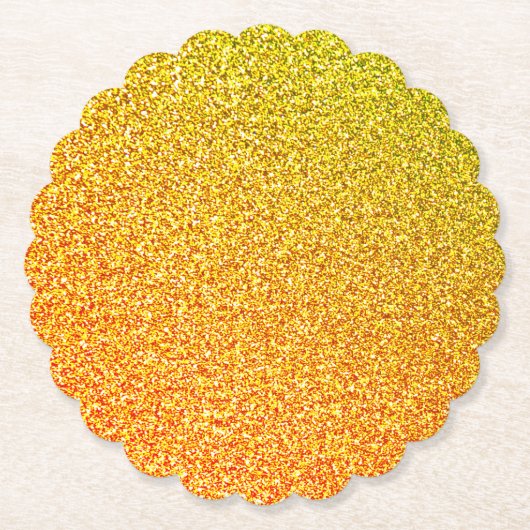 きらびやかな金ゴールド輝結婚きの誕生日のグラデーション色 ペーパーコースター (正面)