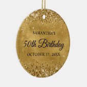きらびやかな金ゴールド50誕生日 セラミックオーナメント (右)