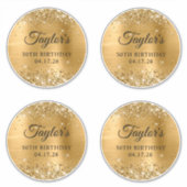 きらびやかな金ゴールド6"円50誕生日 シール (正面)