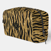 きらびやかな金ゴールド、黒ゼブラパターンモノグラム ドップキット (右コーナー)