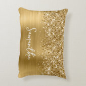 きらびやかな金ゴールドGLAMスクリプト名 アクセントクッション (裏面(縦))