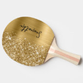 きらびやかな金ゴールドGLAMスクリプト名 卓球ラケット (横)