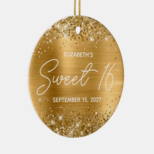 きらびやかな金モダン箔ファンシー甘い16枚の写真 セラミックオーナメント (右)