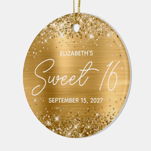 きらびやかな金モダン箔ファンシー甘い16枚の写真 セラミックオーナメント (左)