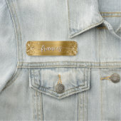 きらびやかな金箔の手書きスクリプト 名札 (インサイチュ)