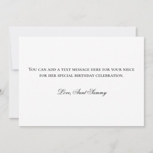 きらびやかな金箔ファンシーハッピーバースデー カード (裏面)