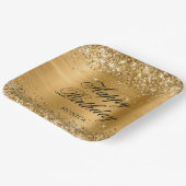 きらびやかな金箔ファンシーハッピーバースデー ペーパープレート (傾斜あり)