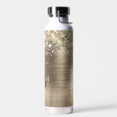 きらびやかな金箔フェイクグリッターモノグラム ウォーターボトル (左面)