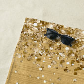 きらびやかな金箔モノグラファンシーム ビーチタオル (インサイチュ)