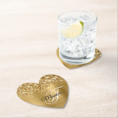 きらびやかな金箔モノグラファンシーム ペーパーコースター (インサイチュ)