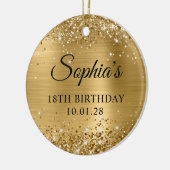 きらびやかな金箔18誕生日写真 セラミックオーナメント (左)