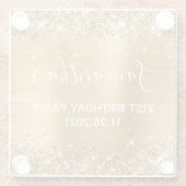 きらびやかな金箔21歳の誕生日パーティー ガラスコースター (裏面)