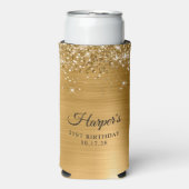 きらびやかな金箔21歳の誕生日 スリム缶クーラー (Seltzer正面)