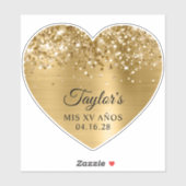 きらびやかな金箔Mis XVアニョスハート形状 シール (シート)