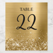 きらびやかな金結婚箔の表番号 ワインラベル (シングルラベル)