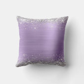 きらびやかな銀と薄紫のグラムモノグラムの クッション (裏面)