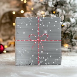 きらびやかな銀グラデーション箔 ラッピングペーパーシート