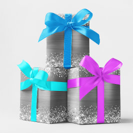 きらびやかな銀グラデーション箔 ラッピングペーパー