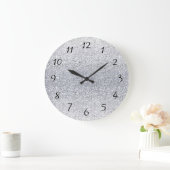 きらびやかな銀グラデーション色 ラージ壁時計 (ホーム)