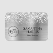 きらびやかな銀箔のロゴ 名札 (正面)